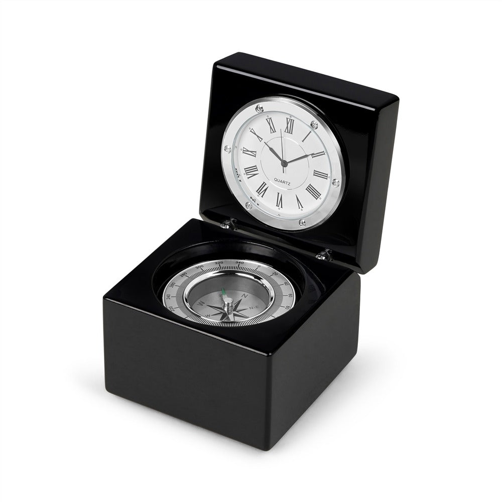 NEWBRIDGE SILVERWARE CLOCK AND COMPASS SET