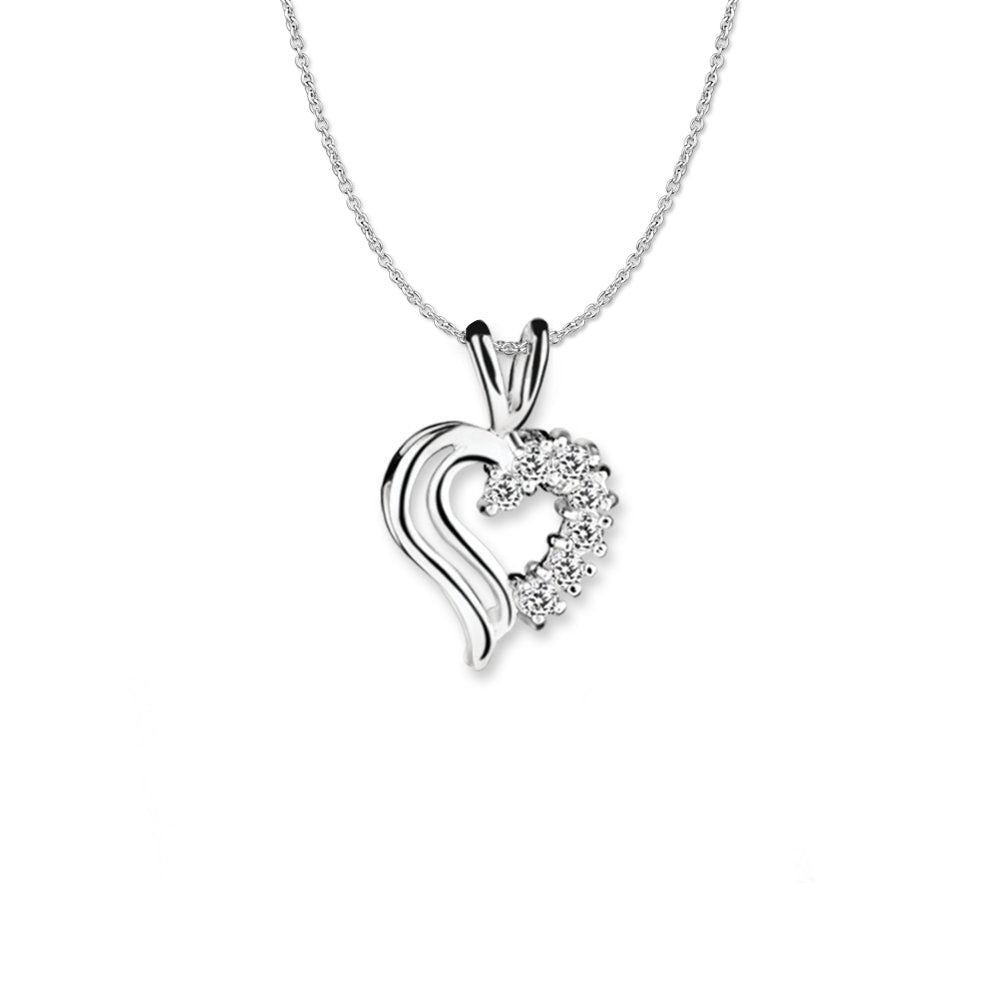 Double Heart CZ Pendant