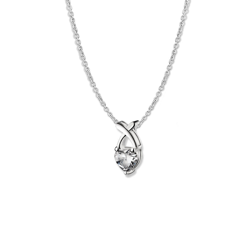 Clear Heart Stone Pendant