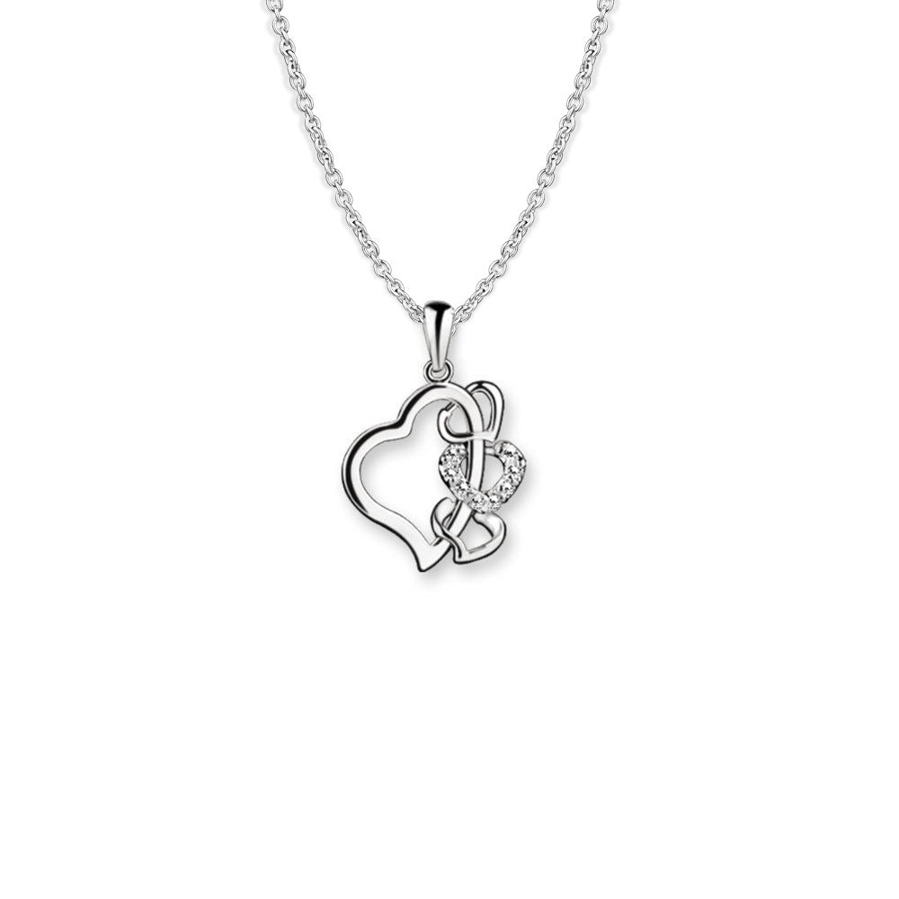 NEWBRIDGE SILVERWARE MULTI HEART PENDANT CLEAR