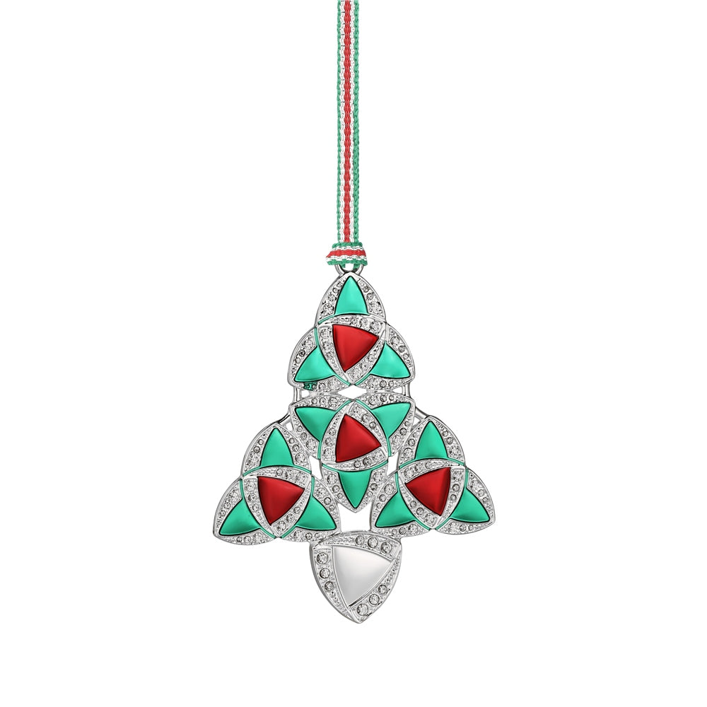 Green & Red Celtic Xmas Tree Decoration