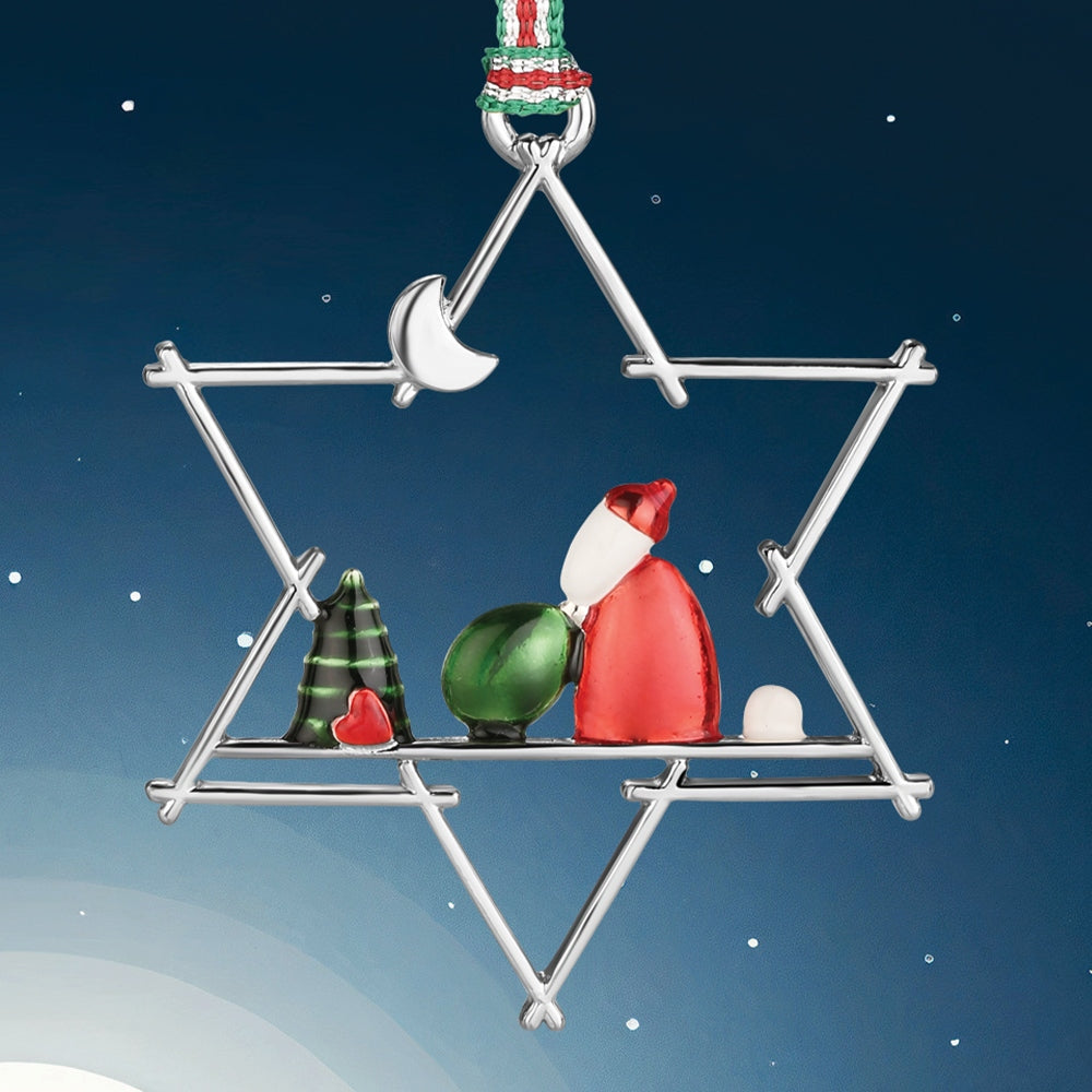 Star with Santa Xmas Tree Decoration