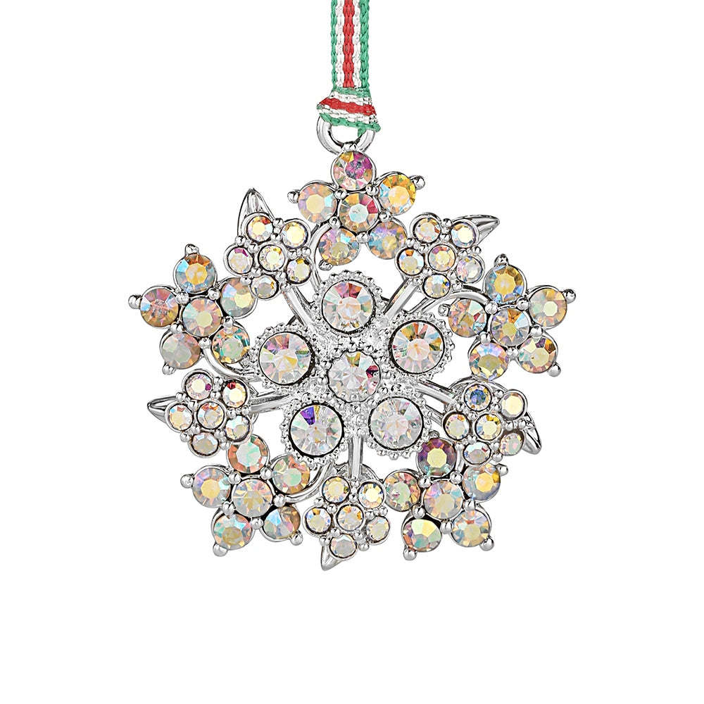 Snowflake with AB Crystals Xmas Tree Decoration
