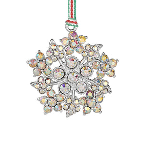 Snowflake with AB Crystals Xmas Tree Decoration