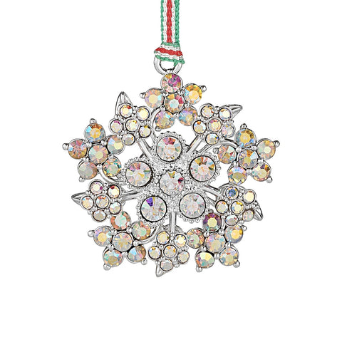 Snowflake with AB Crystals Xmas Tree Decoration