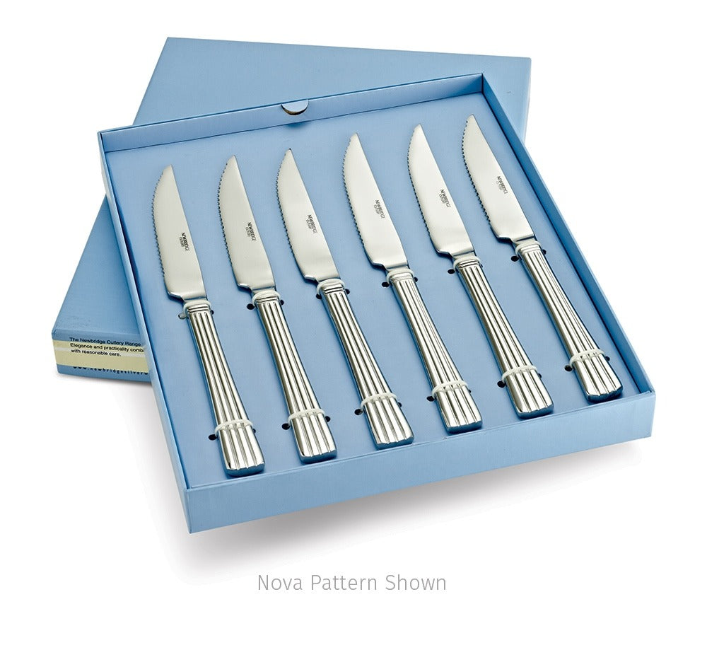 NEWBRIDGE SILVERWARE NOVA STAINLESS STEEL 6 PIECE KNIFE SET