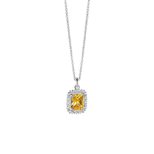 NEWBRIDGE SILVERWARE RECTANGLE LIGHT TOPAZ STONE PENDANT