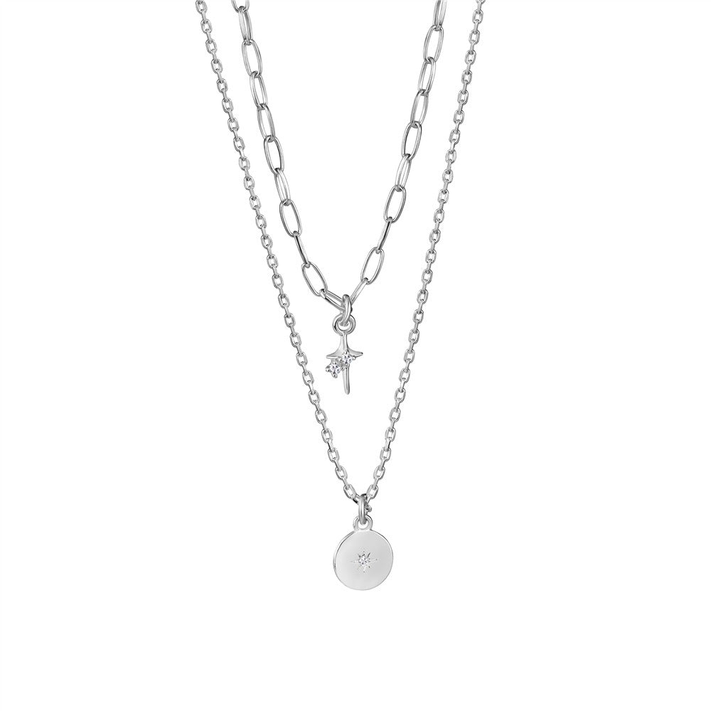 NEWBRIDGE SILVERWARE STAR DOUBLE CHAIN PENDANT