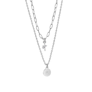 NEWBRIDGE SILVERWARE STAR DOUBLE CHAIN PENDANT