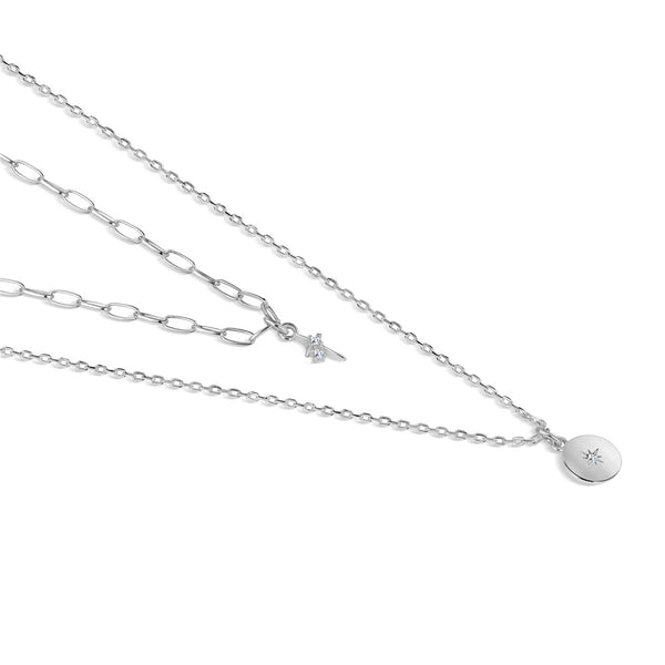 NEWBRIDGE SILVERWARE STAR DOUBLE CHAIN PENDANT