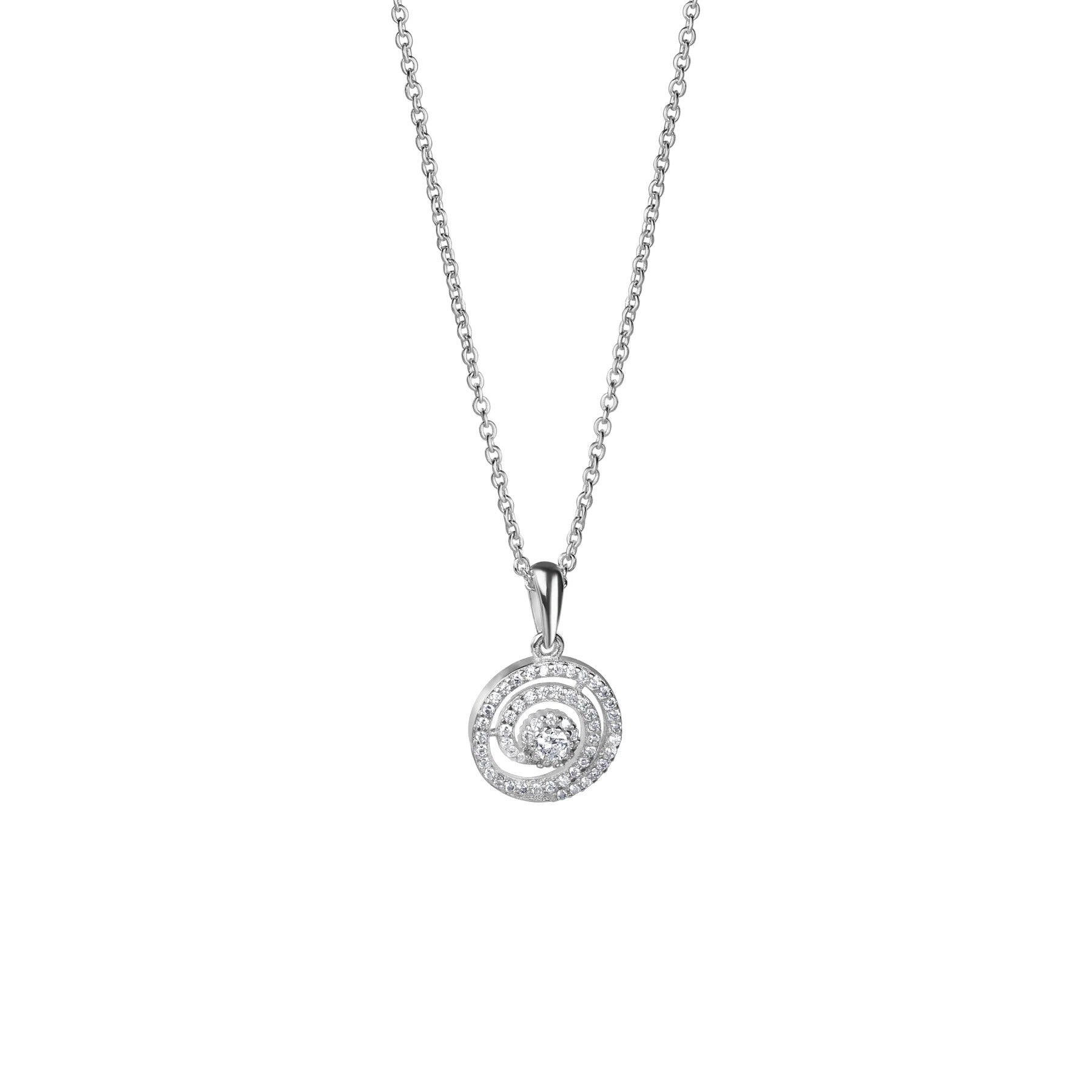 NEWBRIDGE SILVERWARE SPIRAL PENDANT WITH CLEAR STONES