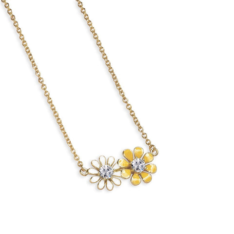 NEWBRIDGE SILVERWARE YELLOW AND WHITE FLORAL PENDANT