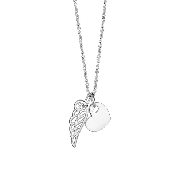 NEWBRIDGE SILVERWARE HEART WITH ANGEL WING PENDANT