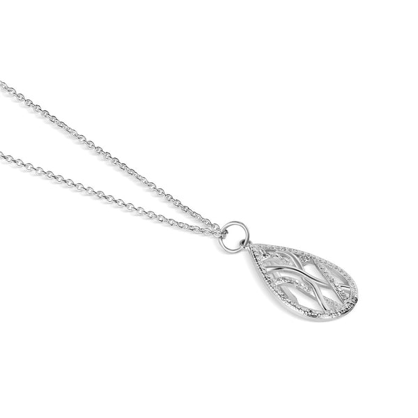 NEWBRIDGE SILVERWARE TEAR DROP TEXTURED PENDANT