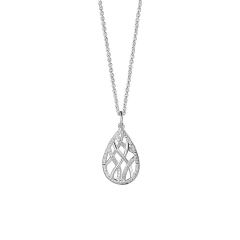 NEWBRIDGE SILVERWARE TEAR DROP TEXTURED PENDANT