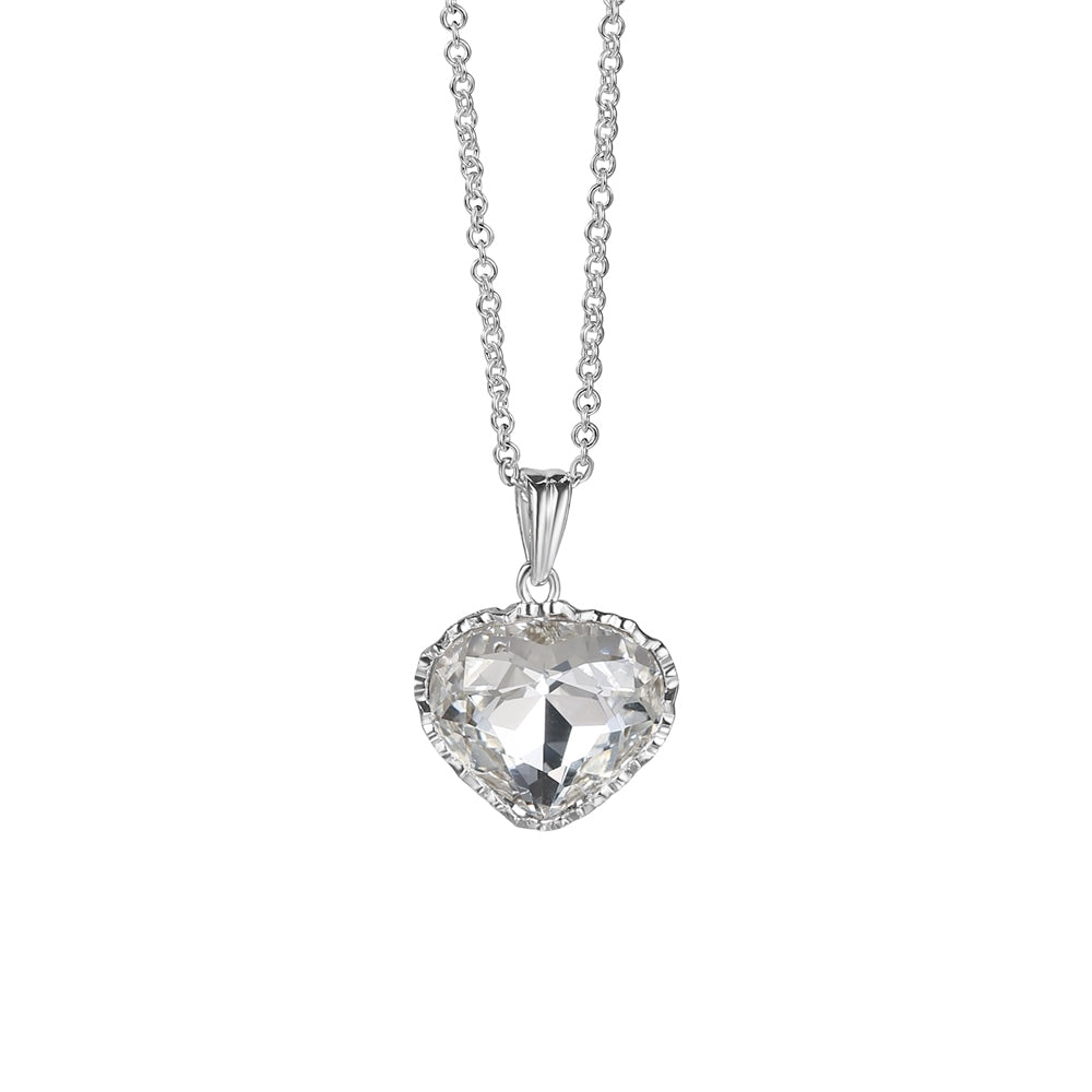 Clear Stone Heart Pendant