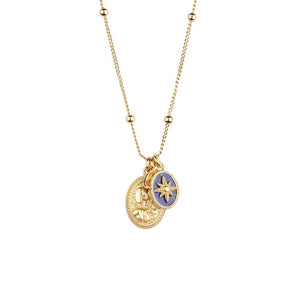 NEWBRIDGE SILVERWARE GOLD PLATED PENDANT WITH LAPIS LAZULI CHARM