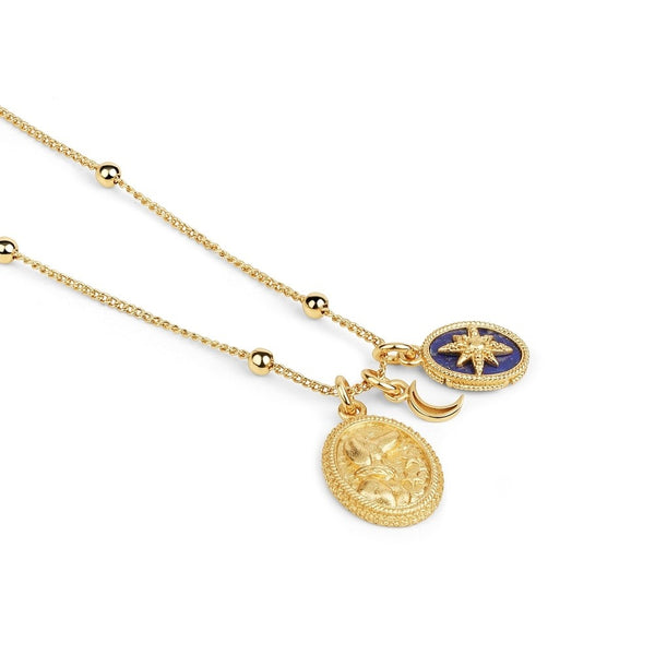 NEWBRIDGE SILVERWARE GOLD PLATED PENDANT WITH LAPIS LAZULI CHARM