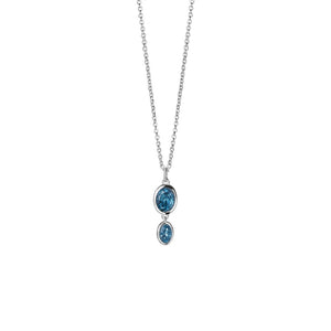 NEWBRIDGE SILVERWARE DARK BLUE STONE PENDANT