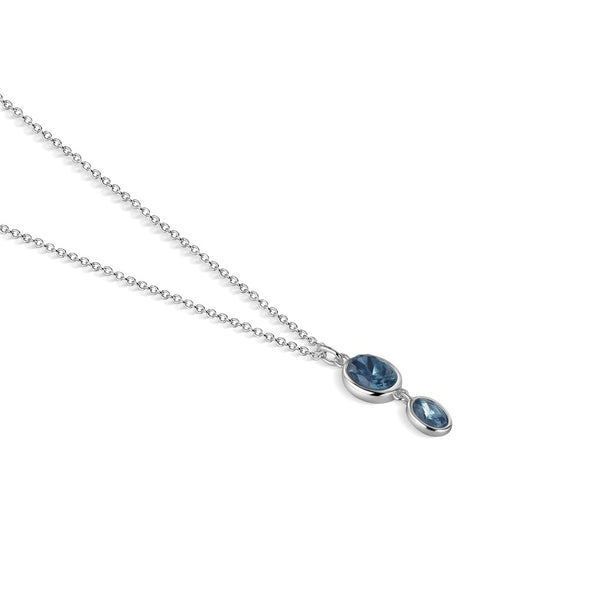 NEWBRIDGE SILVERWARE DARK BLUE STONE PENDANT