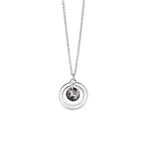 NEWBRIDGE SILVERWARE CIRCULAR PENDANT WITH BLACK STONE