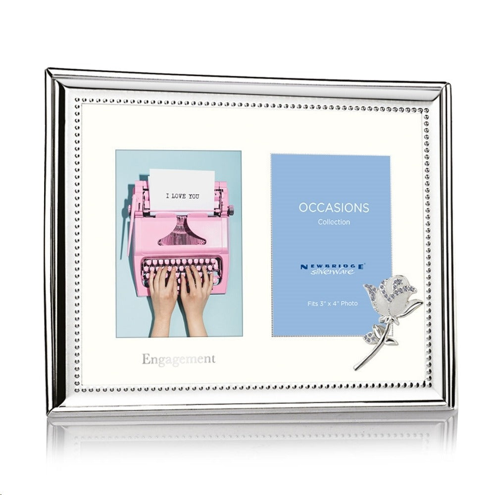 NEWBRIDGE SILVERWARE ENGAGEMENT DOUBLE FRAME 3 X 4