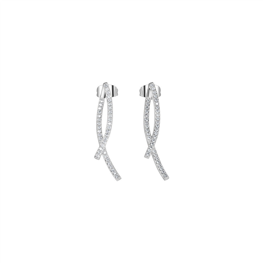 NEWBRIDGE SILVERWARE CROSS OVER EARRINGS