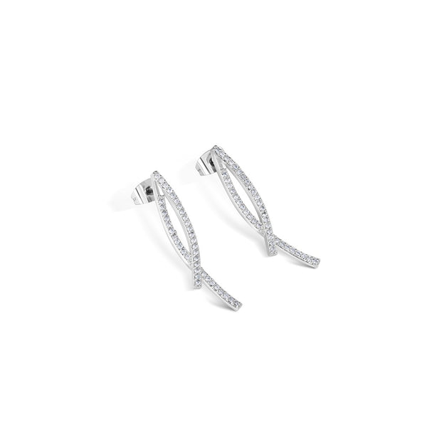 NEWBRIDGE SILVERWARE CROSS OVER EARRINGS