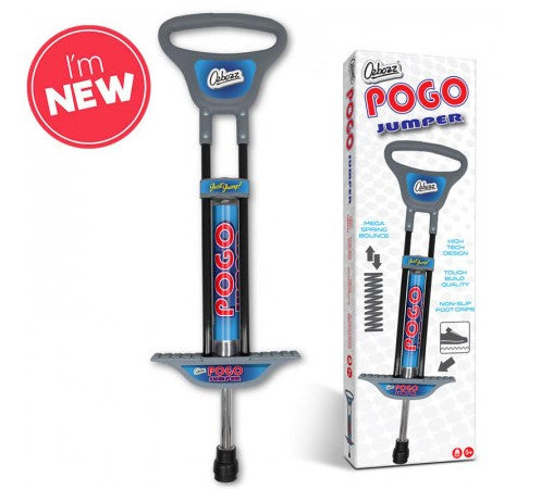 OZBOZZ BLACK & SILVER POGO STICK 89CM