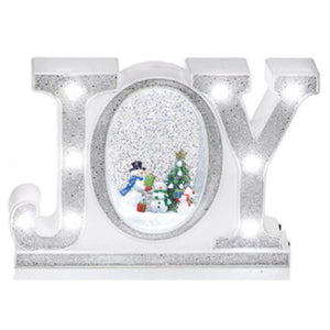 SILVER JOY GLITTER WATER SPINNER SNOWMAN