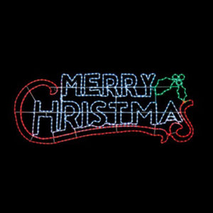 200 X 82CM MERRY CHRISTMAS SIGN WITH 600 MULTI LEDs