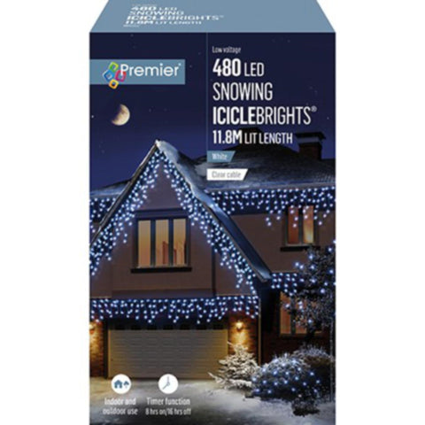 480 LED SNOWING ICICLES TIMER - WHITE