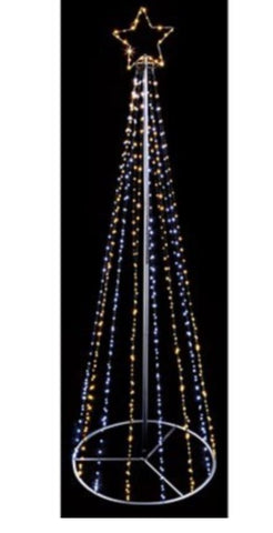 1.4M BLACK PIN WIRE PYRAMID TREE WITH STAR