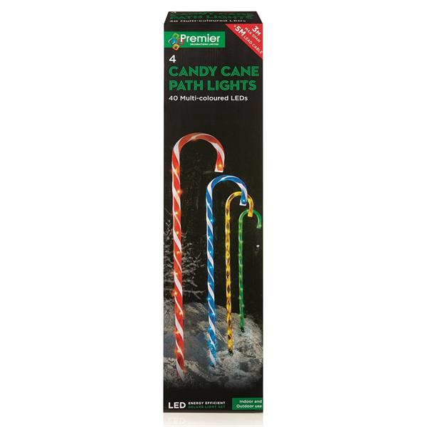 4 PIECE CANDY CANE PATH LIGHTS