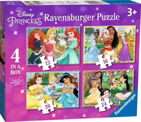 DISNEY PRINCESS 4 IN A BOX PUZZLE - FRIENDSHIP