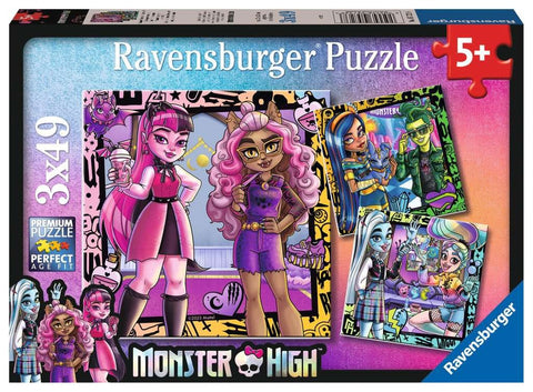 MONSTER HIGH 3 X 49 PIECE JIGSAWS