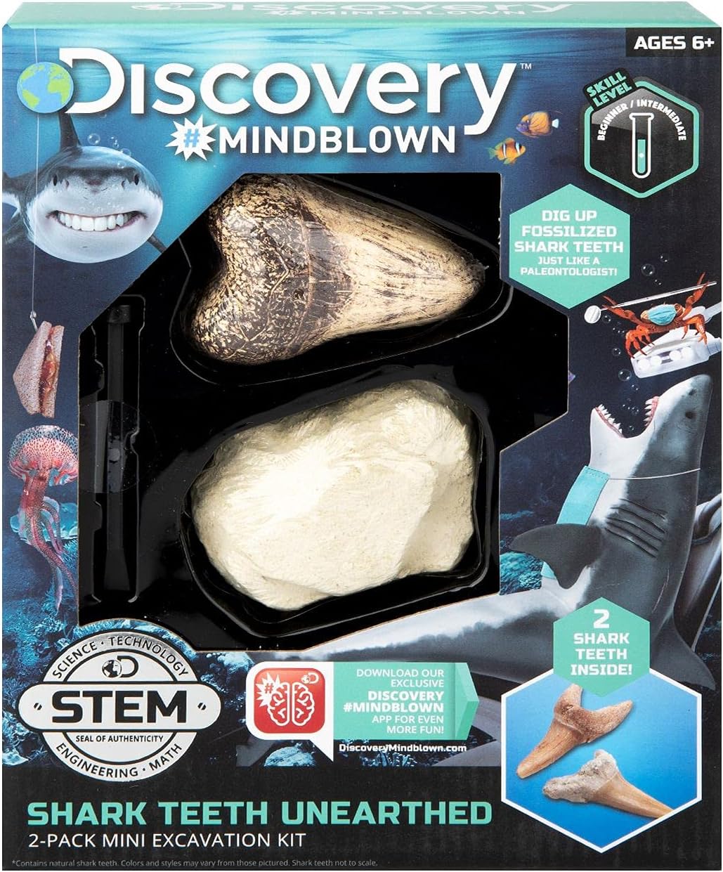 DISCOVERY MINDBLOWN 2-PACK MINI EXCAVATION KIT - SHARK TEETH UNEARTHED