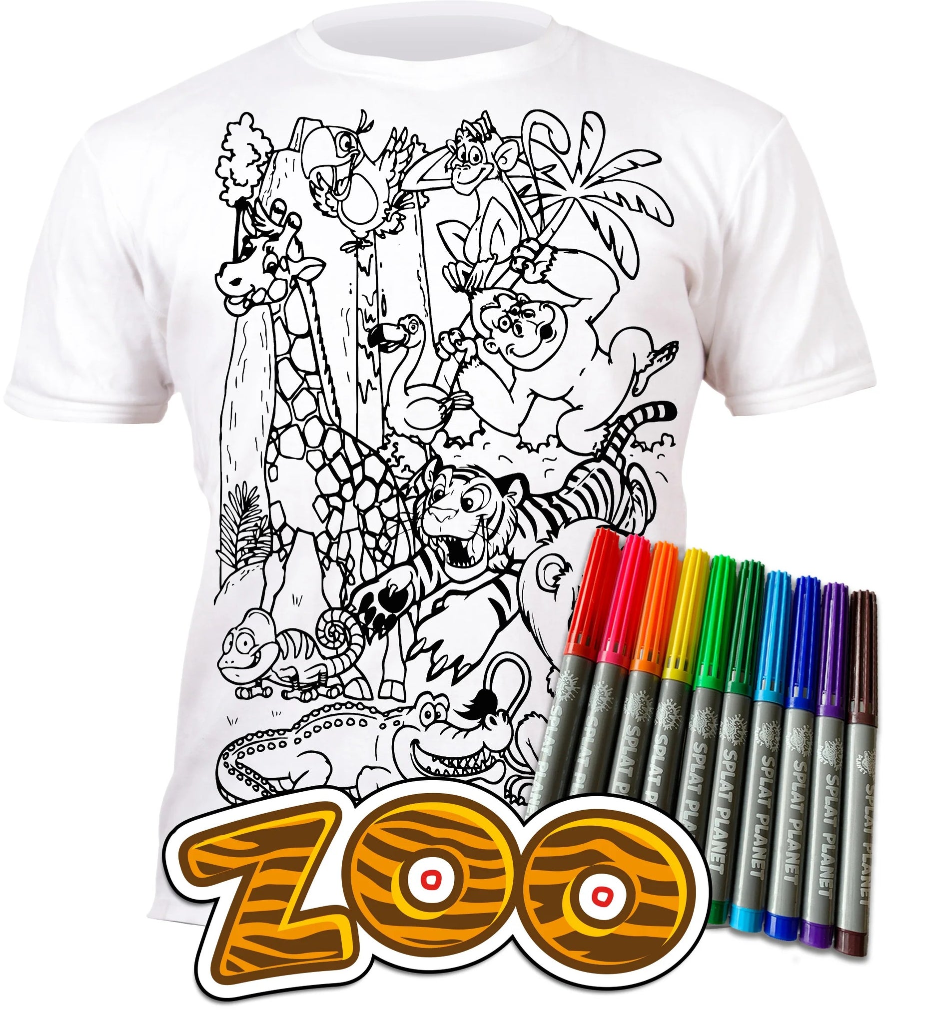 ZOO DESIGN SPLAT T-SHIRT - LARGE (AGED 7-8)