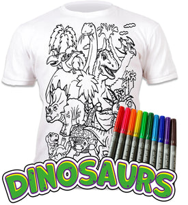 DINOSAUR DESIGN SPLAT T-SHIRT - EXTRA LARGE (AGED 9-11)