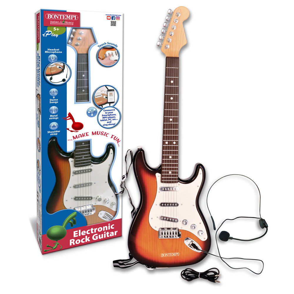 ELECTRONIC ROCK GUITAR WITH HEADSET MICROPHONE