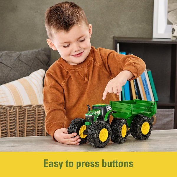 JOHN DEERE MONSTER TREADS TRACTOR WITH WAGON