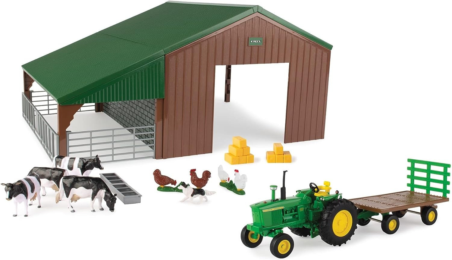 1:32 JOHN DEERE 4020 TRACTOR AND DUAL PURPOSE SHED PLAYSET