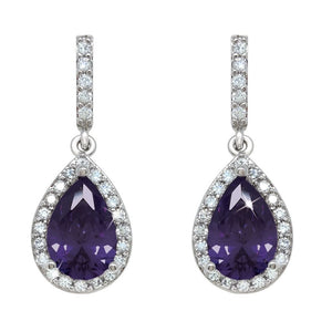 PEAR SHAPE EARRINGS - PURPLE