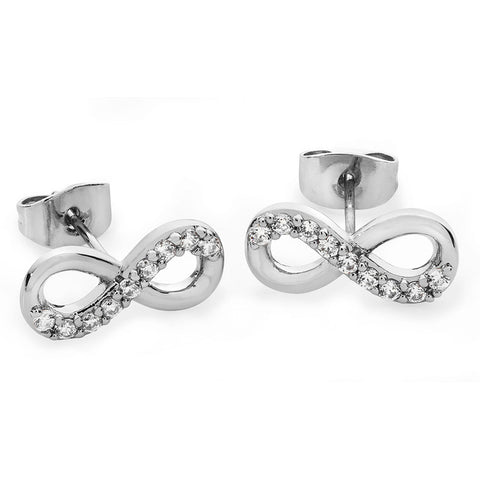TIPPERARY CRYSTAL PART STONE SET INFINITY EARRINGS