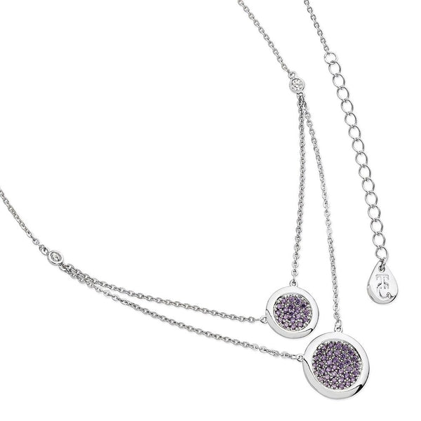 LAVANDER DOUBLE MOON DROP PENDANT SILVER