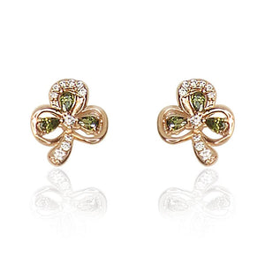 MAUREEN O'HARA ROSE GOLD SHAMROCK EARRINGS