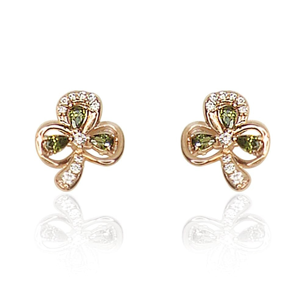 MAUREEN O'HARA ROSE GOLD SHAMROCK EARRINGS