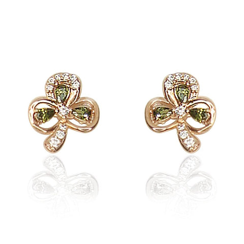 MAUREEN O'HARA ROSE GOLD SHAMROCK EARRINGS