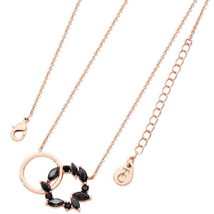 NOIR ROSE GOLD INTERLOCKING CIRCLES PENDANT