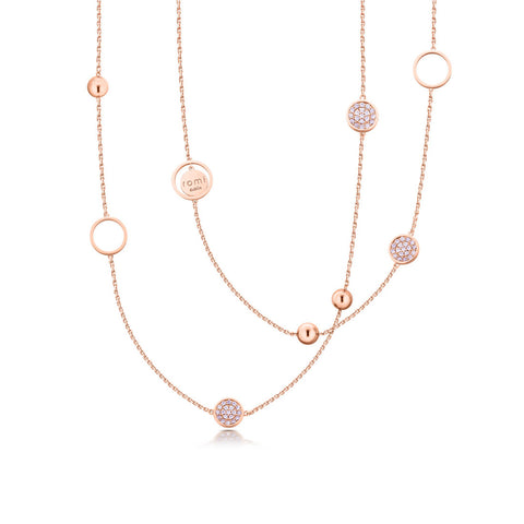 TIPPERARY CRYSTAL ROMI ROSE GOLD PAVE & BEAD NECKLACE